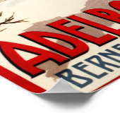 Frau Skier mit Blick auf Adelboden Poster (Ecke)