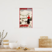 Frau Skier mit Blick auf Adelboden Poster (Küche)