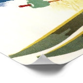 Frau Skiing - Englisch und Französisches Poster (Ecke)