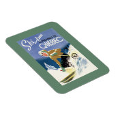 Frau Skiing - Englisch und Französisches Poster Magnet (Rechte Seite)