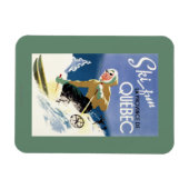 Frau Skiing - Englisch und Französisches Poster Magnet (Horizontal)