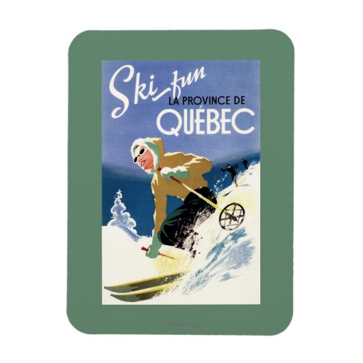 Frau Skiing - Englisch und Französisches Poster Magnet (Vertikal)