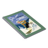 Frau Skiing - Englisch und Französisches Poster Notizblock (Rechte Seite)