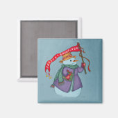 Frau Snowmans Special Delivery Christmas Magnet (Vorderseite/Rückseite)