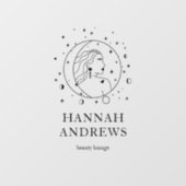 Frau, Sonne, Mond, Stern, Firmenname Fensteraufkleber (Blatt)