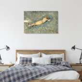 Frau Sonnenbaden am Strand von Portici Leinwanddruck (Insitu (Schlafzimmer))