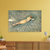 Frau Sonnenbaden am Strand von Portici Leinwanddruck (Insitu (Wohnzimmer))