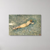 Frau Sonnenbaden am Strand von Portici Leinwanddruck (Vorderseite)