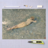 Frau Sonnenbaden am Strand von Portici Seidenpapier (Handwerk)