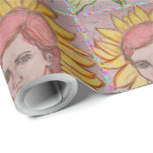 Frau Sonnenblume Geschenkpapier (Rolleneckpunkt)