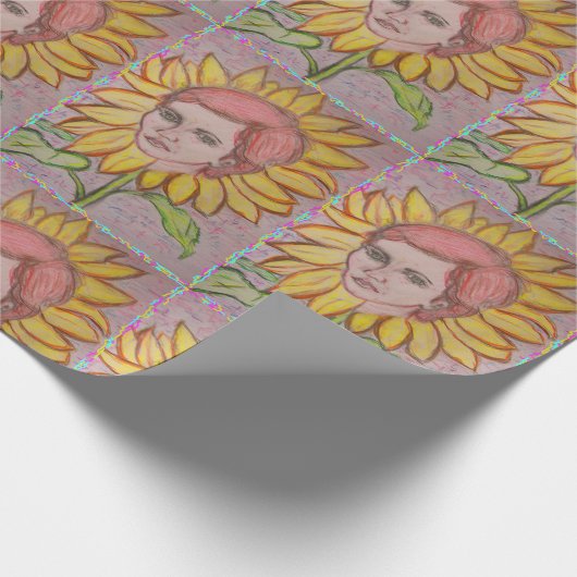 Frau Sonnenblume Geschenkpapier (Ecke)