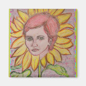 Frau Sonnenblume Magnet (Vorne)