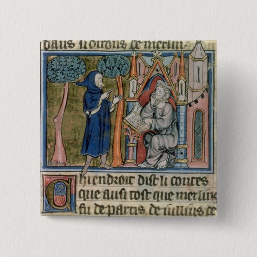 Frau Spant 95 f.268 MERLIN schreibt die Geschichte Button (Vorderseite)
