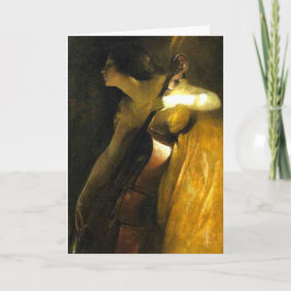 Frau spielt Cello Karte