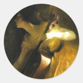 Frau spielt Cello Runder Aufkleber (Vorderseite)