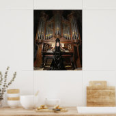 Frau spielt eine große Orgel Poster (Küche)