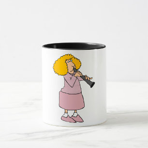 Frau spielt Klarinette-Tasse Tasse