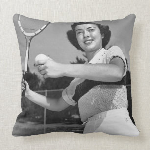 Frau spielt Tennis 3 Kissen