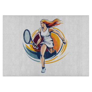 Frau spielt Tennis Schneidebrett