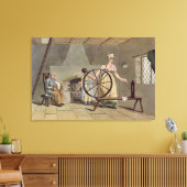 Frau Spinning, aus "Kostüm von Yorkshire" Leinwanddruck (Insitu (Wohnzimmer))