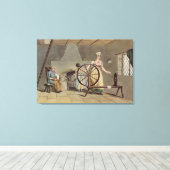 Frau Spinning, aus "Kostüm von Yorkshire" Leinwanddruck (Insitu (Holzboden))