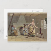 Frau Spinning, aus "Kostüm von Yorkshire" Postkarte (Vorne/Hinten)