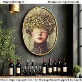 Frau, Spitzenblindfold Blumenkrone EM8F Decoupage Seidenpapier
