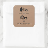 Frau Sticker, Brautparty Gefallen Tag, Quadratischer Aufkleber (Tasche)