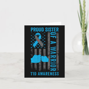 Frau stolz Schwester eines T1d-Kriegers Typ 1 Diab Karte