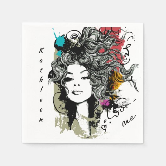 Frau Strong Empowered Serviette (Vorderseite)