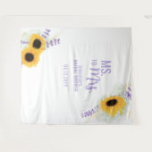 Frau Sunflower Lavender White Bridal Hintergrund Wandteppich (Vorderseite (Horizontal))