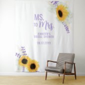 Frau Sunflower Lavender White Bridal Hintergrund Wandteppich (Beispiel)
