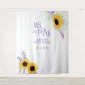 Frau Sunflower Lavender White Bridal Hintergrund Wandteppich (Vorderseite)