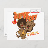 Frau Super Foxy Postkarte (Vorne/Hinten)