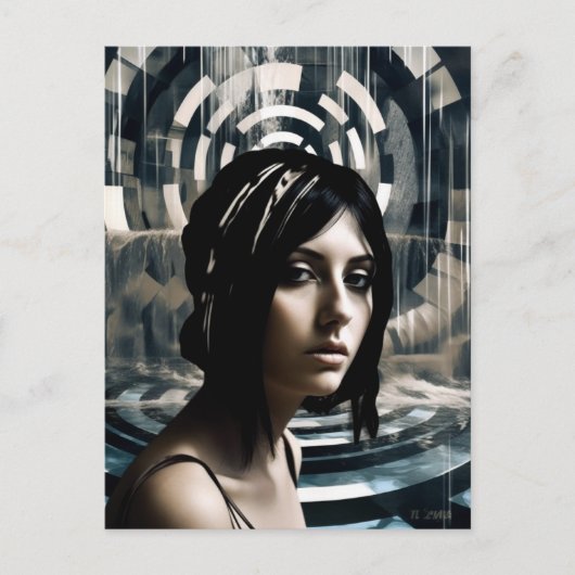 Frau Swimmer Postkarte (Vorderseite)