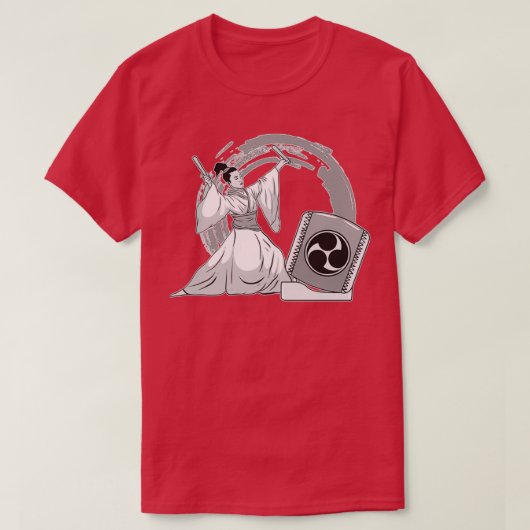 Frau Taiko Drummer Mitsudomoe Graphic Illustratio T-Shirt (Design vorne)