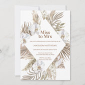 Frau Tan & Pink Boho Brautparty Einladung (Vorderseite)