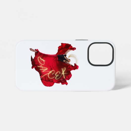 Frau tanzt in einem roten Kleid iPhone Hülle (Rückseite (Horizontal))