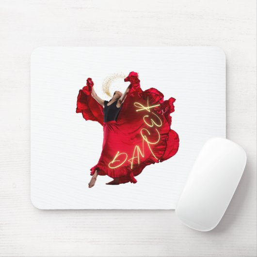 Frau tanzt in rotem Kleid Mousepad (Mit Mouse)