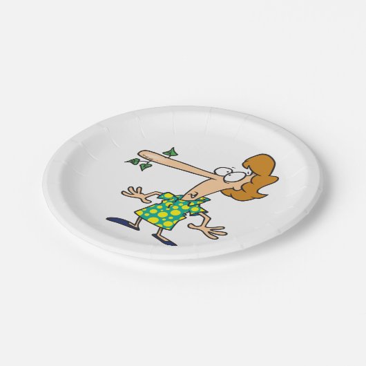 Frau Telling Lies Pappteller (Schrägansicht)