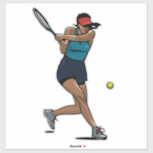 Frau Tennis Player Vinyl Sticker