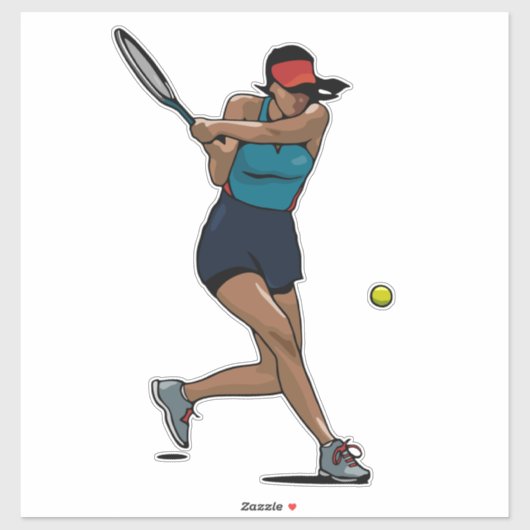Frau Tennis Player Vinyl Sticker (Blatt)