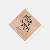 Frau Terracotta Calligraphy Brautparty Serviette (Ecke)