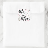 Frau Text Pink Floral Heart Brautparty Quadratischer Aufkleber (Tasche)