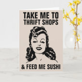 FRAU THRIFT SHOPS & SUSHI FUNNY Cards Karte (Gelbe Blume)