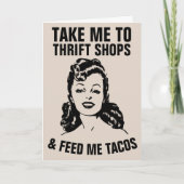 FRAU THRIFT SHOPS & TACOS FUNNCards Karte (Vorderseite)