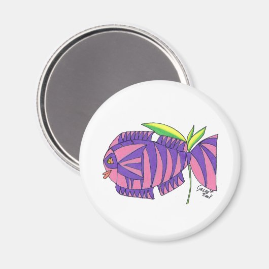 Frau Tiger Fish Magnet (Vorderseite/Rückseite)