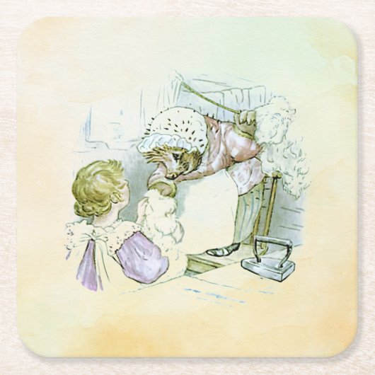 Frau Tiggy-Winkle 1 Rechteckiger Pappuntersetzer (Vorderseite)