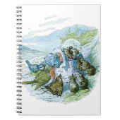 Frau TIGGY-WINKLE gibt den Vögeln ihre Kleidung Notizblock (Vorderseite)