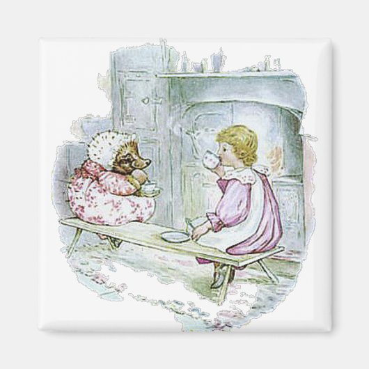 Frau Tiggy-Winkle machte Lucie eine Tasse Tee Magnet (Vorne)